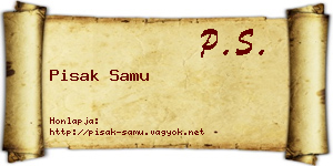 Pisak Samu névjegykártya